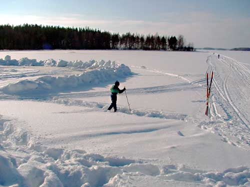 Skiing on the lake is a great experience there is plenty of space.
