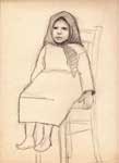 Anna Sahlst�n sketch sitting child
